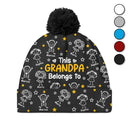 Gift For Grandparents,Gift For Grandpa,Gift For Grandma,Gift For Mother,Gift For Father,Happy,Christmas,Stick Figure - This Grandpa Grandma Belongs To Kids Pet - Personalized Bobble Beanie Hat