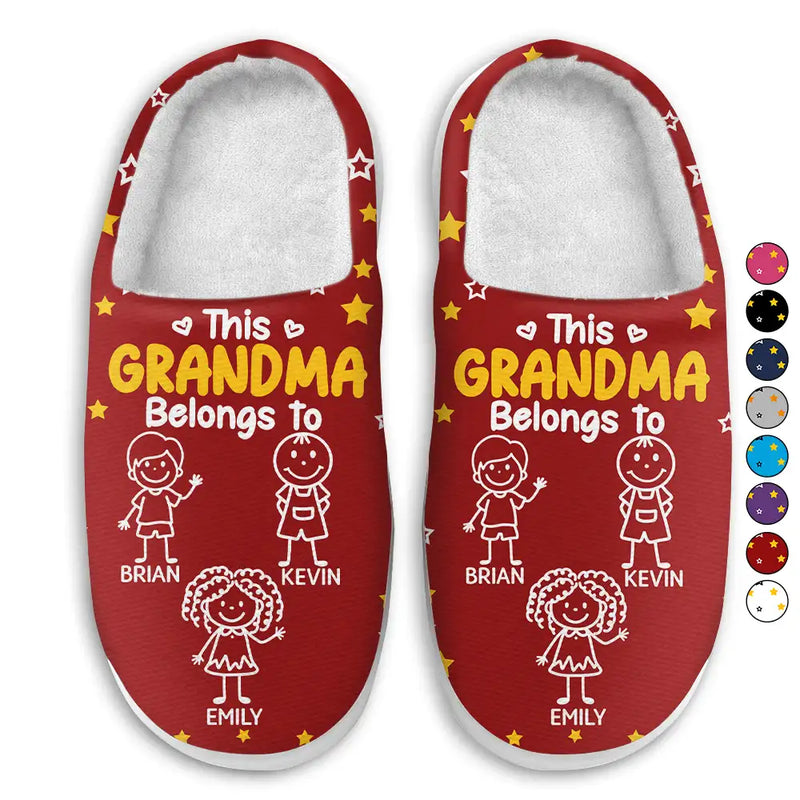 Gift For Grandpa, Gift For Grandma, Gift For Grandparents, Gift For Mother, Gift For Father, Christmas, Happy - This Grandpa Grandma Belongs To Kids Pet - Personalized Fluffy Slippers