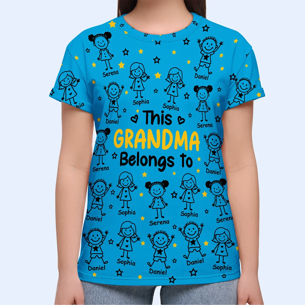 Gift For Grandparents,Gift For Grandpa,Gift For Grandma,Gift For Mother,Gift For Father,Happy,Christmas - This Grandpa Grandma Belongs To Kids Pet - Personalized Full Print T Shirt