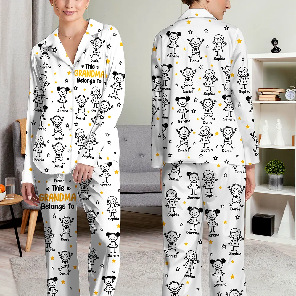 Gift For Grandparents, Gift For Grandpa, Gift For Grandma, Gift For Mother, Gift For Father, Happy, Christmas - This Grandpa Grandma Belongs To Kids Pet - Personalized Long Pajamas Set