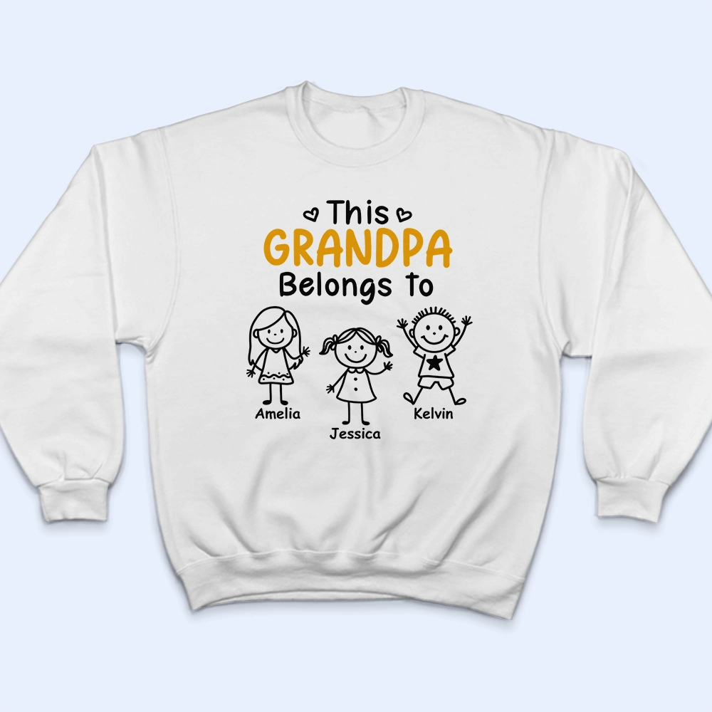 Gift For Grandparents,Gift For Grandpa,Gift For Grandma,Gift For Mother,Gift For Father,Happy,Christmas,Stick Figure - This Grandpa Grandma Belongs To Kids Pet - Personalized Loungewear Set
