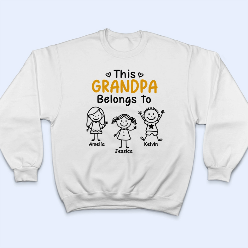 Gift For Grandparents,Gift For Grandpa,Gift For Grandma,Gift For Mother,Gift For Father,Happy,Christmas,Stick Figure - This Grandpa Grandma Belongs To Kids Pet - Personalized Loungewear Set