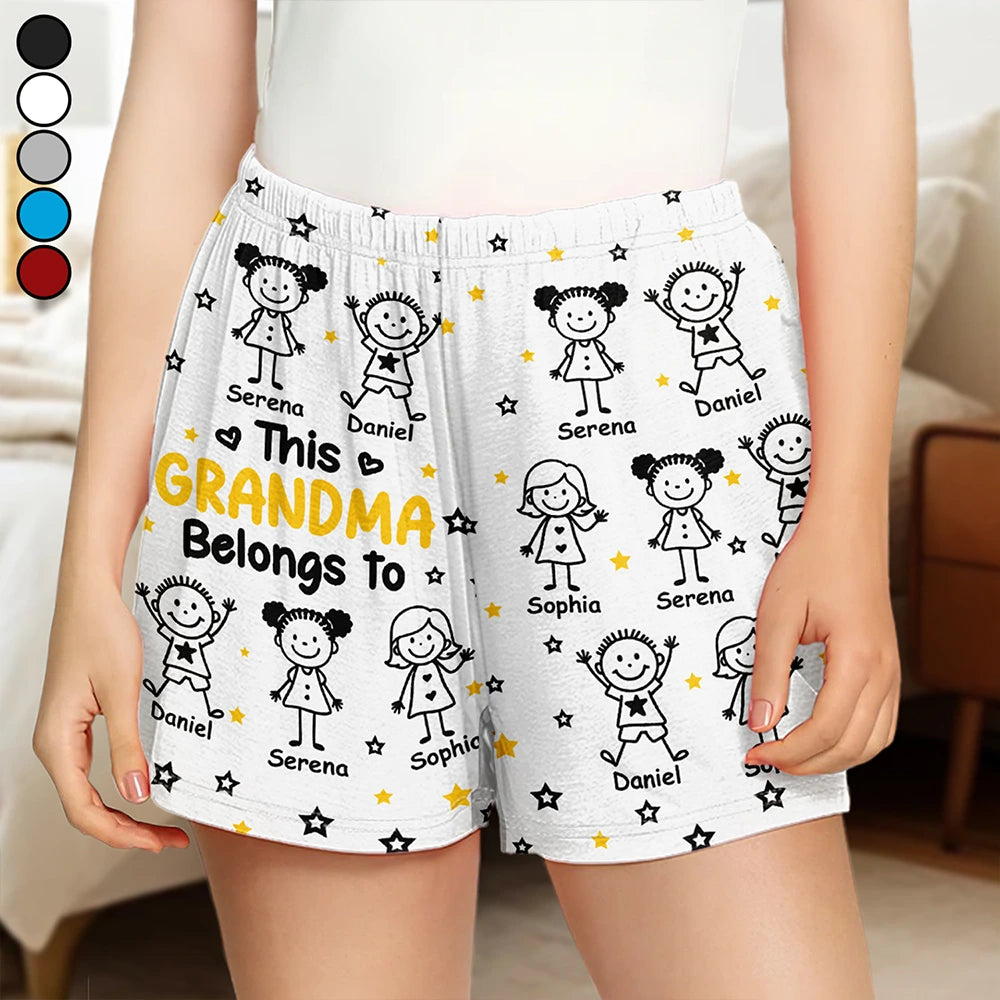 This Grandpa Grandma Belongs To Kids Pet - Personalized Pajama Shorts