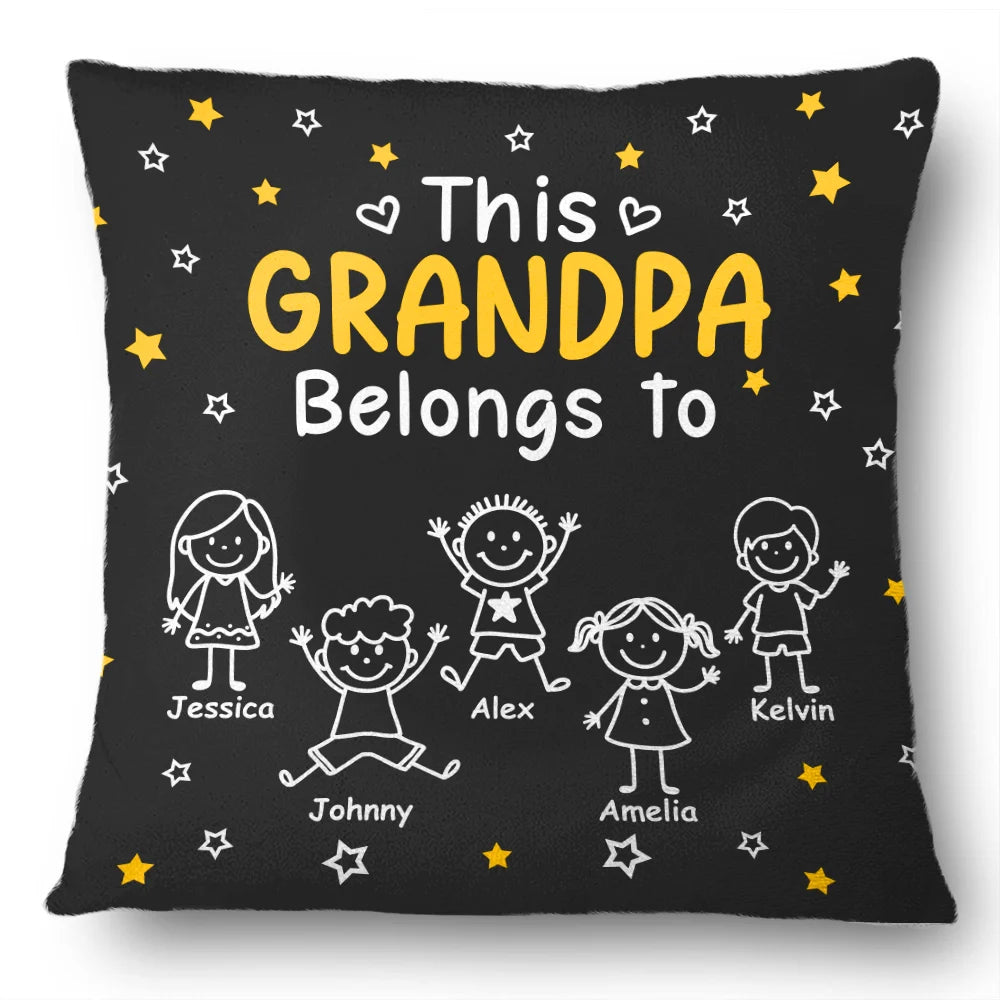 This Grandpa Grandma Belongs To Kids Pet - Personalized Pillow