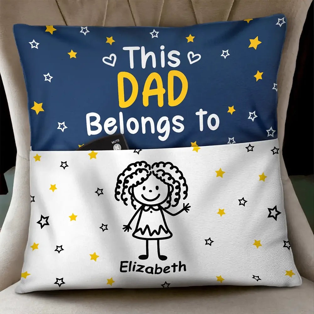 Gift For Grandparents,Gift For Grandpa,Gift For Grandma,Gift For Mother,Gift For Father,Happy,Christmas - This Grandpa Grandma Belongs To Kids Pet - Personalized Pocket Pillow