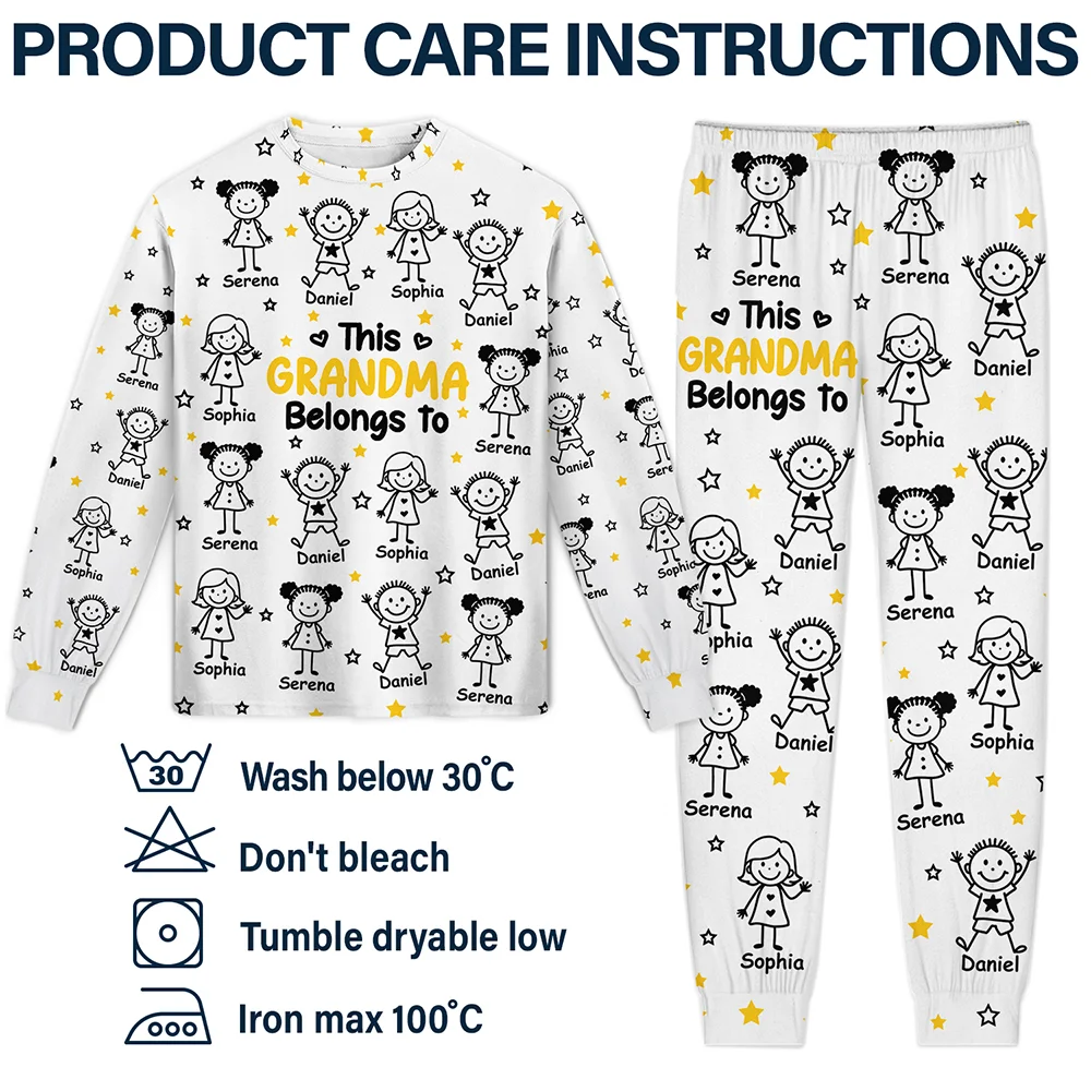 Gift For Grandparents,Gift For Grandpa,Gift For Grandma,Gift For Mother,Gift For Father,Happy,Christmas - This Grandpa Grandma Belongs To Kids Pet - Personalized Unisex Pajamas Set
