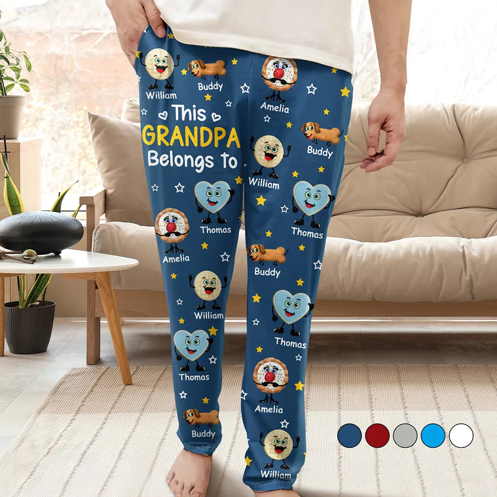 Easter,Gift For Mother,Gift For Grandma,Happy,Gift For Grandpa,Gift For Father - This Grandpa Grandma Belongs To Kids Pet Biscuits - Personalized Pajama Pants