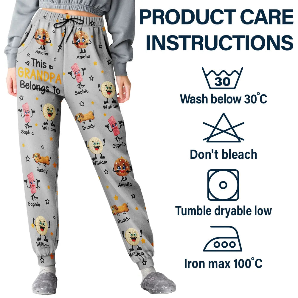 Easter,Gift For Mother,Gift For Grandma,Happy,Gift For Grandpa,Gift For Father - This Grandpa Grandma Belongs To Kids Pet Biscuits - Personalized Pajama Pants