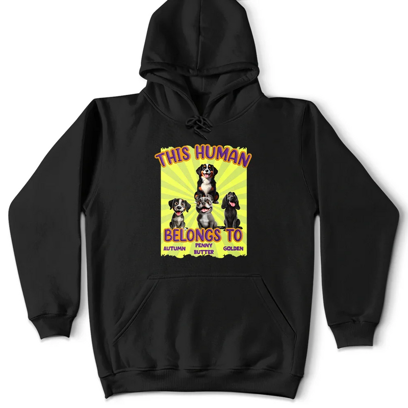 Dog Lovers, Dog Mom, Dog Dad, Pet Lovers, Pet Mom, Pet Dad, Happy - This Human Belongs To 3D Effect Dog - Personalized T Shirt