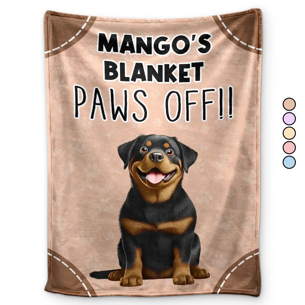 Dog Lovers,Cat Lovers,Pet Mom,Funny - This Is Mine Paws Off Dog Cat Lovers - Personalized Fleece Blanket, Sherpa Blanket