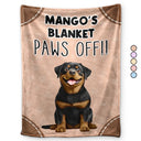 Dog Lovers,Cat Lovers,Pet Mom,Funny - This Is Mine Paws Off Dog Cat Lovers - Personalized Fleece Blanket, Sherpa Blanket