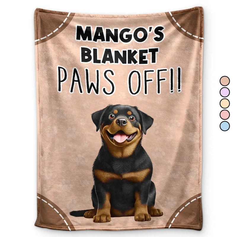 Dog Lovers,Cat Lovers,Pet Mom,Funny - This Is Mine Paws Off Dog Cat Lovers - Personalized Fleece Blanket, Sherpa Blanket