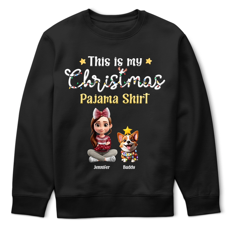 Pet Lovers,Pet Mom,Pet Dad,Dog Lovers,Dog Mom,Dog Dad,Happy,Christmas - This Is My Christmas Pajama Shirt - Personalized T Shirt