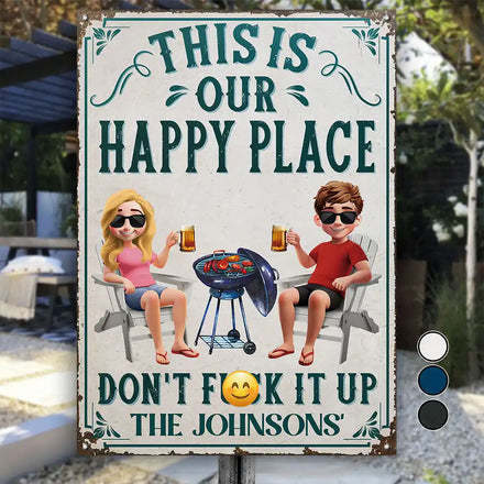 This Is My Happy Place - Personalized Classic Metal Signs
