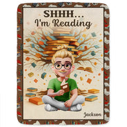 Reading,Gift For Yourself,Happy - This Is My Reading Blanket 3D Effect - Personalized Fleece Blanket, Sherpa Blanket
