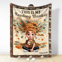 Reading,Gift For Yourself,Happy - This Is My Reading Blanket 3D Effect - Personalized Fleece Blanket, Sherpa Blanket