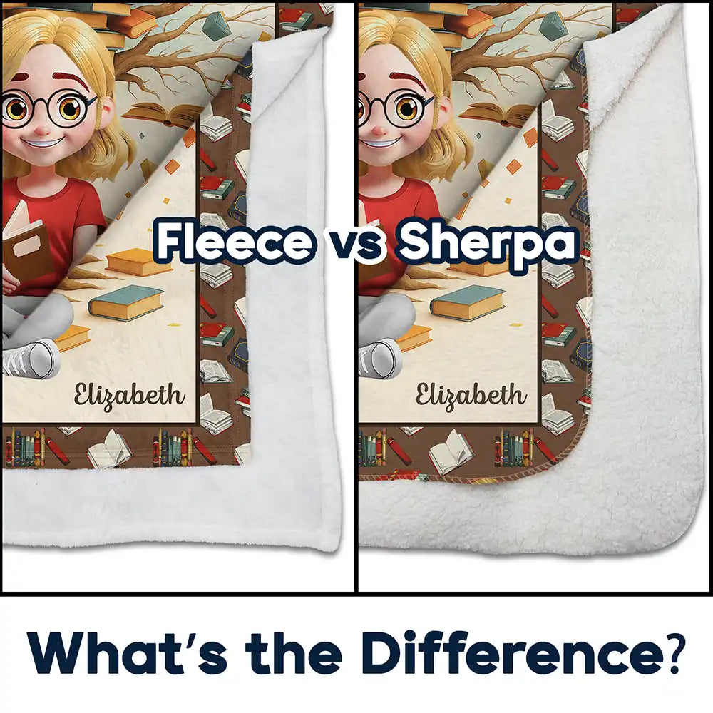 Reading,Gift For Yourself,Happy - This Is My Reading Blanket 3D Effect - Personalized Fleece Blanket, Sherpa Blanket