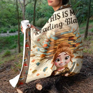 Reading,Gift For Yourself,Happy - This Is My Reading Blanket 3D Effect - Personalized Fleece Blanket, Sherpa Blanket