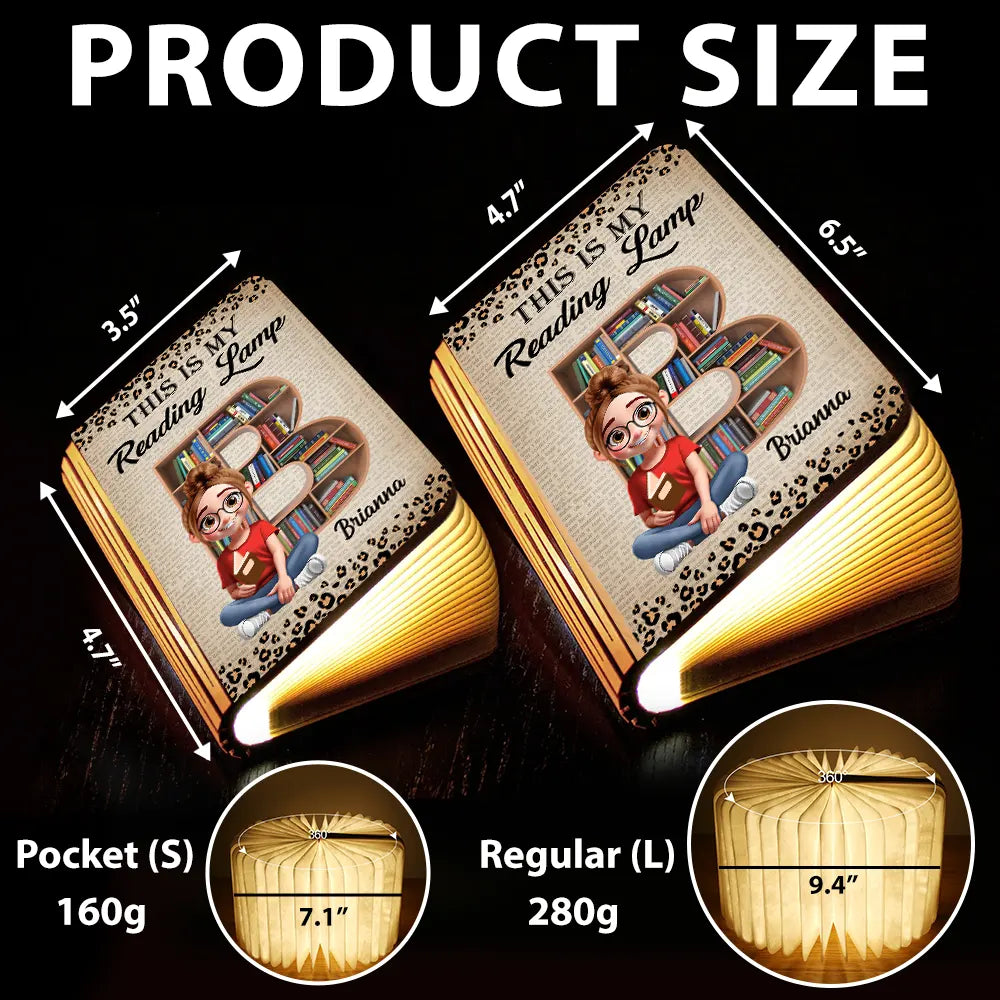 Reading, Gift For Yourself, Happy, Gift For Women - This Is My Reading Lamp - Personalized Book Lamp