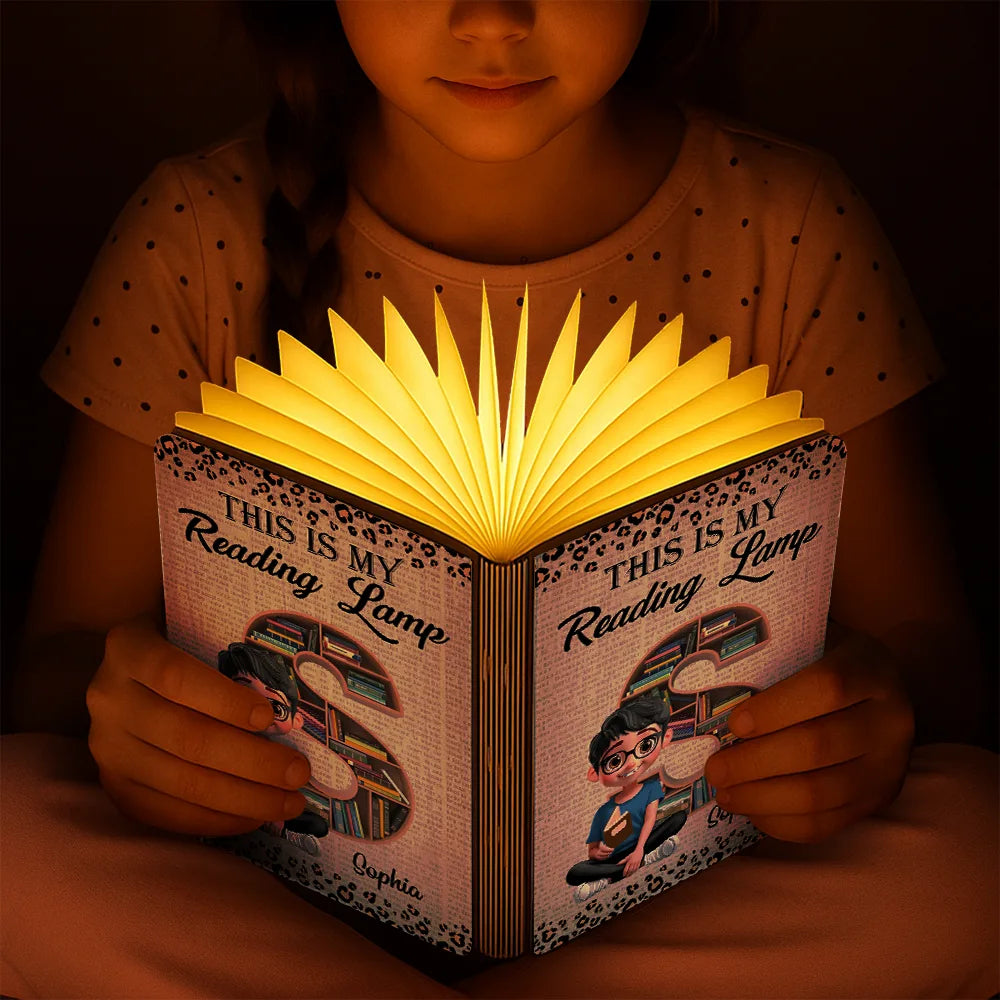 Reading, Gift For Yourself, Happy, Gift For Women - This Is My Reading Lamp - Personalized Book Lamp
