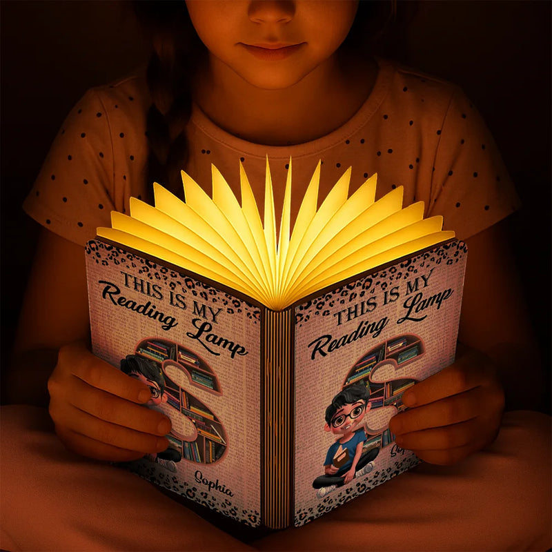 Reading, Gift For Yourself, Happy, Gift For Women - This Is My Reading Lamp - Personalized Book Lamp