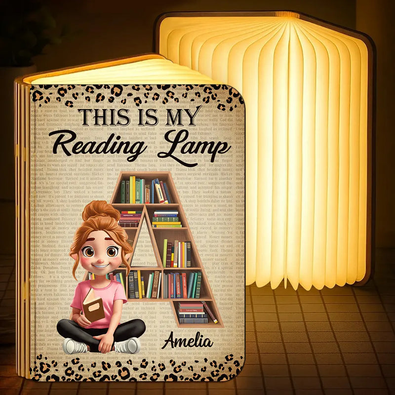 Reading, Gift For Yourself, Happy, Gift For Women - This Is My Reading Lamp - Personalized Book Lamp