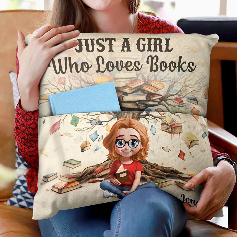 Reading,Gift For Yourself,Gift For Women,Happy - This Is My Reading Pillow Book Tree - Personalized Pocket Pillow
