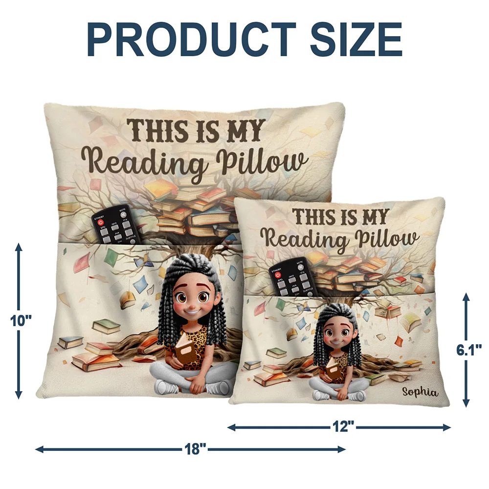 Reading,Gift For Yourself,Gift For Women,Happy - This Is My Reading Pillow Book Tree - Personalized Pocket Pillow