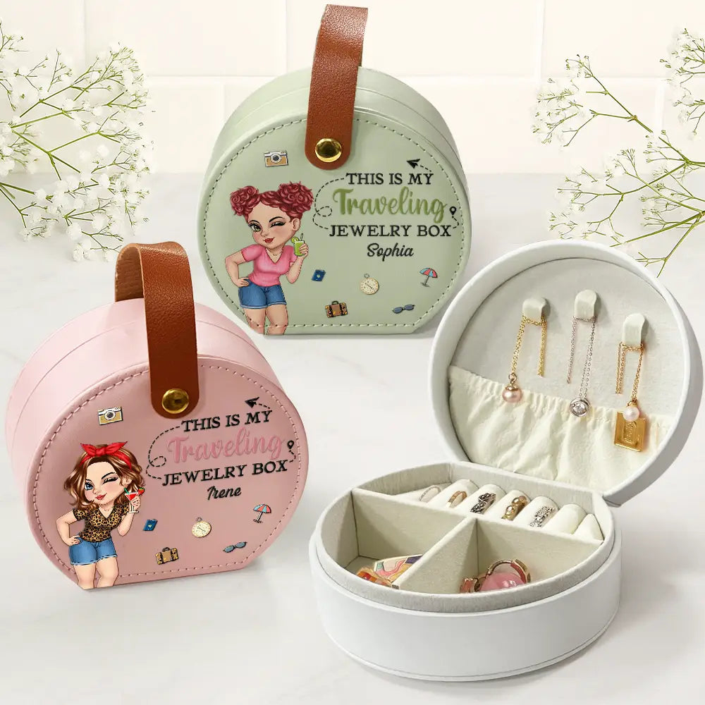 Gift For Yourself,Travel,Gift For Women,Summer,Happy - This Is My Traveling Jewelry Box - Personalized Jewelry Box With Handle