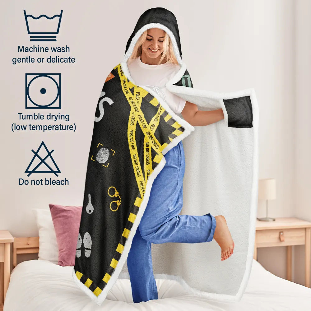 Gift For Yourself, Gift For Women, Gift For Men, Happy, Top Market - This Is My True Crime Watching Blanket - Personalized Wearable Hooded Blanket