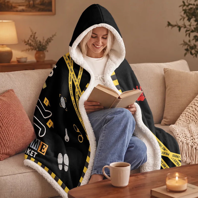 Gift For Yourself, Gift For Women, Gift For Men, Happy, Top Market - This Is My True Crime Watching Blanket - Personalized Wearable Hooded Blanket