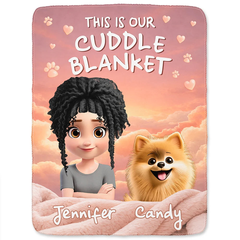 Dog Mom,Cat Mom,Pet Mom,Happy,Top Market - This Is Our Cuddle Blanket 3D Effect - Personalized Fleece Blanket, Sherpa Blanket