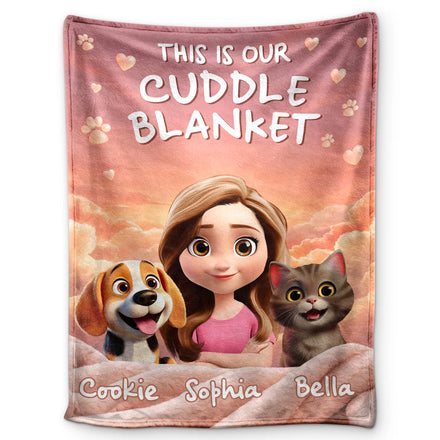 This Is Our Cuddle Blanket 3D Effect - Personalized Fleece Blanket, Sherpa Blanket