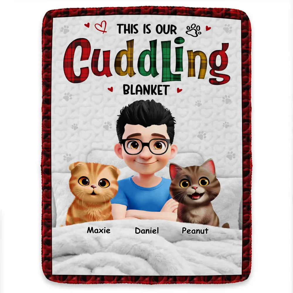 Dog Mom,Cat Mom,Pet Mom,Happy,Top Market,Pet Lovers - This Is Our Cuddling Blanket 3D Effect Dog Cat Lovers - Personalized Fleece Blanket, Sherpa Blanket