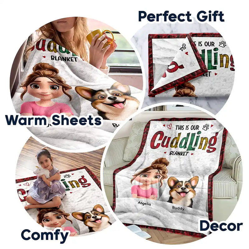 Dog Mom,Cat Mom,Pet Mom,Happy,Top Market,Pet Lovers - This Is Our Cuddling Blanket 3D Effect Dog Cat Lovers - Personalized Fleece Blanket, Sherpa Blanket