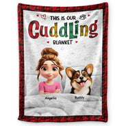 Dog Mom,Cat Mom,Pet Mom,Happy,Top Market,Pet Lovers - This Is Our Cuddling Blanket 3D Effect Dog Cat Lovers - Personalized Fleece Blanket, Sherpa Blanket