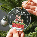Gift For Couples,Family,Parents,Christmas,Pet Couple - This Is Us Couple With Kids And Dogs Cats 3D Effect - Personalized Circle Glass Ornament