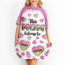 Gift For Mother,Gift For Grandma,Grandma - Grandkids,Happy - This Mom Grandma Belongs To Heart Icon - Personalized Women's Sleep Tee