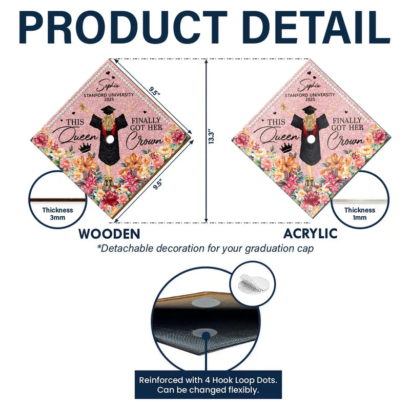 Graduation,Gift For Yourself - This Queen Finally Got Her Crown - Personalized Graduation Cap Topper
