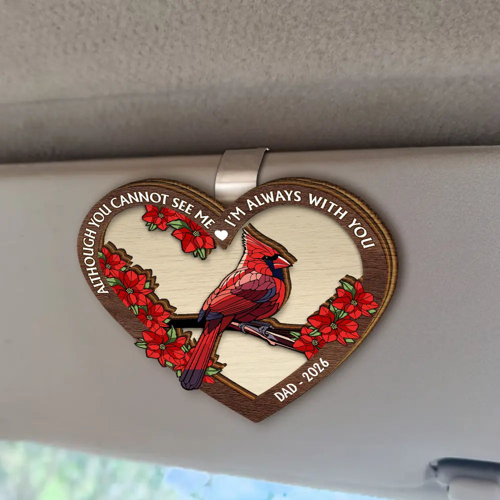 Sad,Memorial,Family,Parents,Gift For Grandparents - Those We Love Don't Go Away Memorial - Personalized Custom Shaped Car Visor Clip