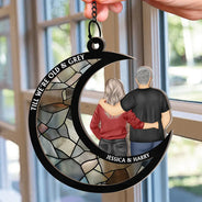 Gift For Couples, Old Couples, Gift For Husband, Gift For Girlfriend, Gift For Boyfriend, Gift For Wife - Till We're Old And Grey - Personalized Window Hanging Suncatcher Ornament