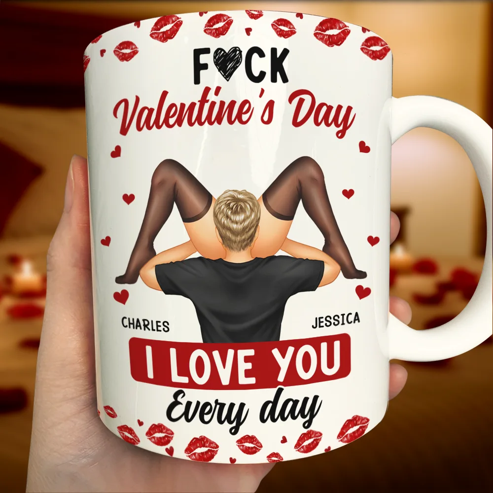 Timber Couple I Love You Every Day - Personalized White Edge-to-Edge Mug
