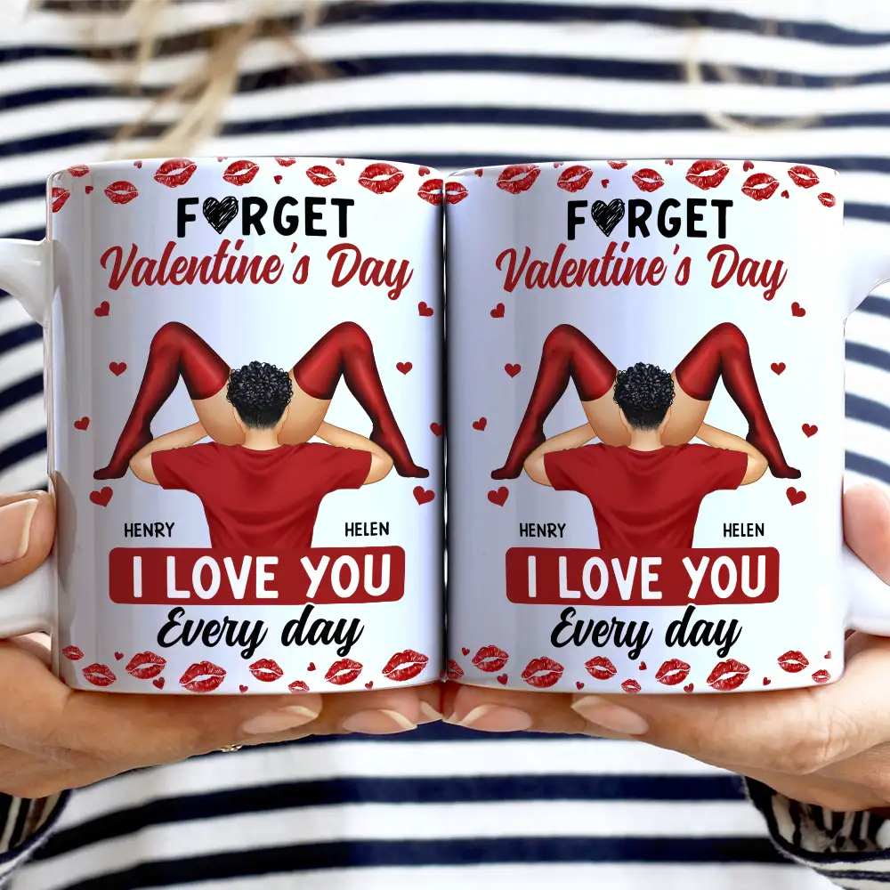 Gift For Couples,Old Couples,Gift For Husband,Gift For Wife,Gift For Boyfriend,Gift For Girlfriend,Love - Timber Couple I Love You Every Day - Personalized White Edge-to-Edge Mug