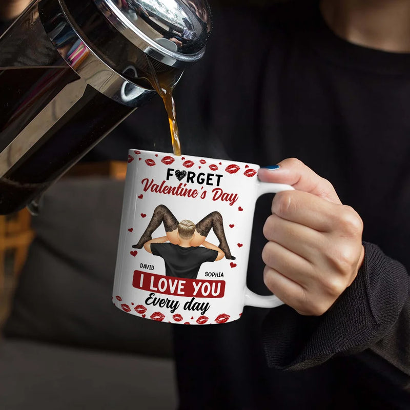 Gift For Couples,Old Couples,Gift For Husband,Gift For Wife,Gift For Boyfriend,Gift For Girlfriend,Love - Timber Couple I Love You Every Day - Personalized White Edge-to-Edge Mug