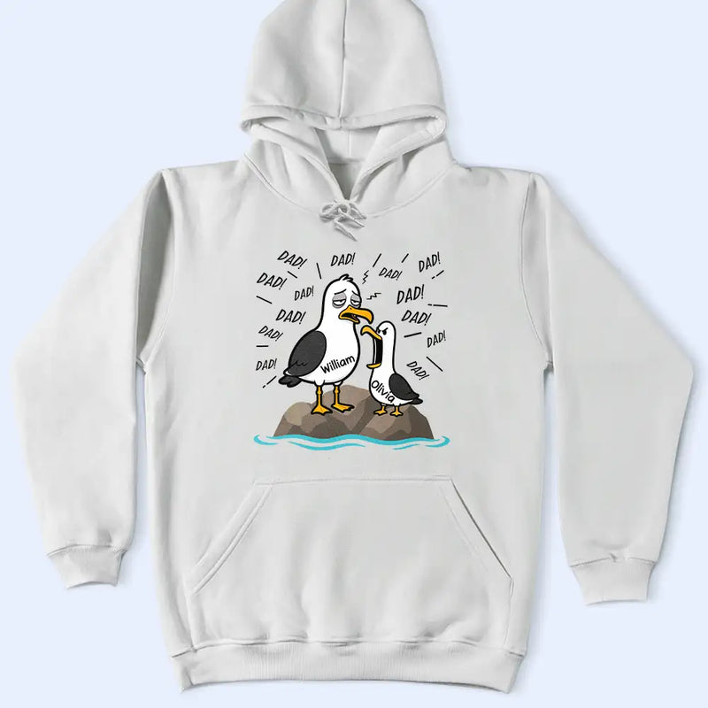Gift For Husband,Gift For Father,Gift For Grandparents,Teacher,Non-Eng,Icon,Humorous - Tired Seagull And Kids Screaming - Personalized T Shirt