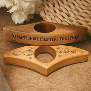 Gift For Couples,Gift For Husband,Gift For Wife,Gift For Boyfriend,Gift For Girlfriend,Reading,Happy - To Many More Chapter Together Couple Bookish Gift - Personalized Book Page Holder