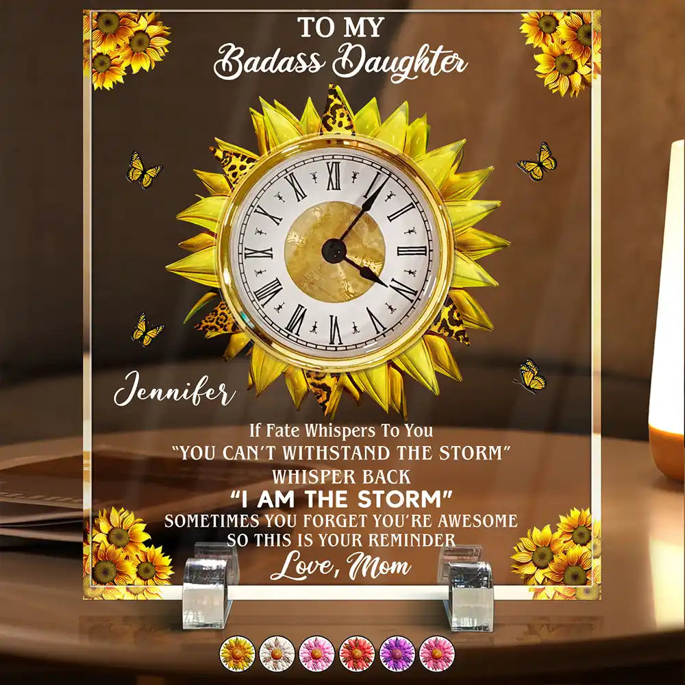 Mom - Daughters (Adult),Gift For Daughter,Gift For Son - To My Daughter Gift If Fate Whisper To You - Personalized Acrylic Desk Clock