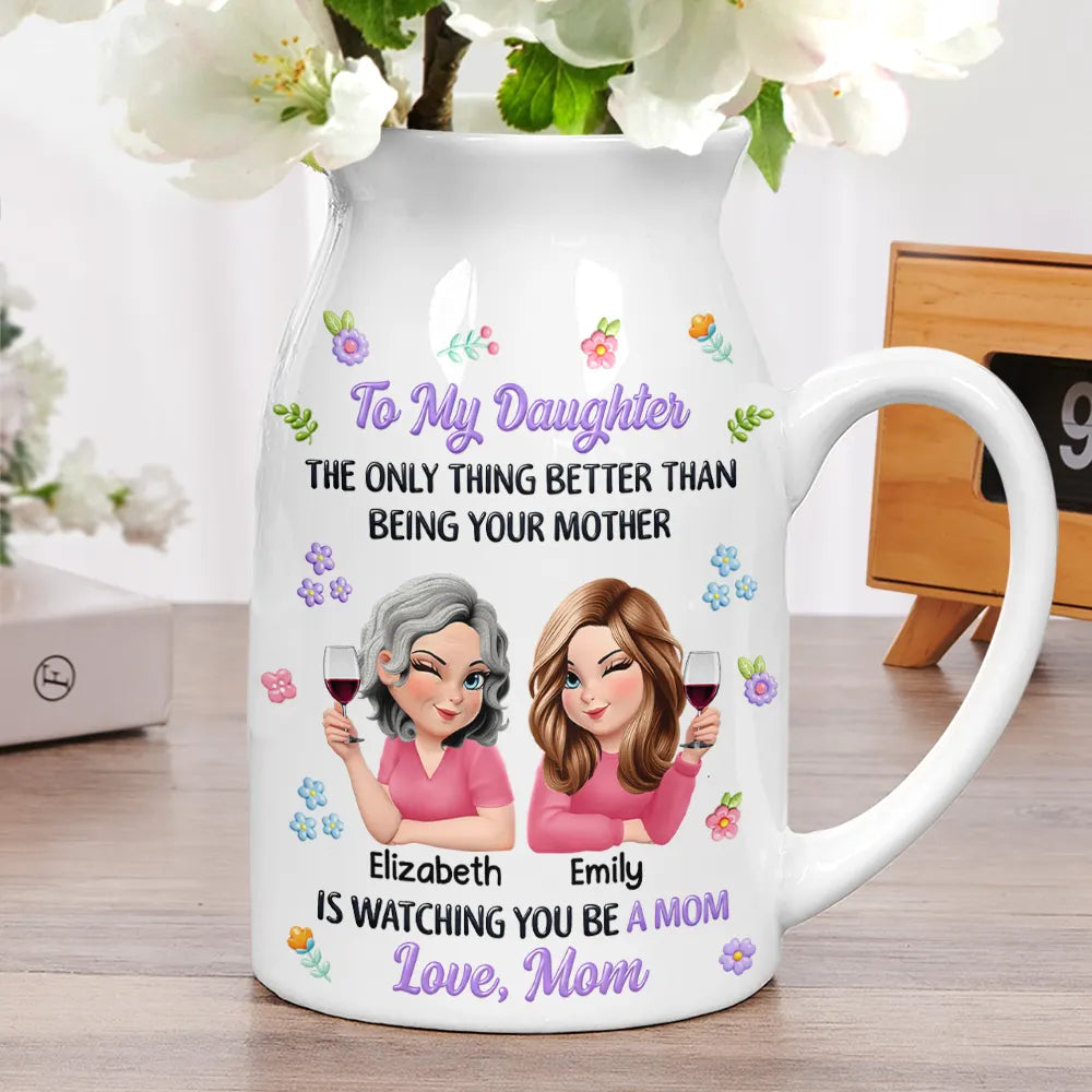 To My Daughter Granddaughter - Personalized Ceramic Flower Vase