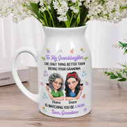 Mom - Daughters (Adult),Gift For Daughter,Love - To My Daughter Granddaughter - Personalized Ceramic Flower Vase