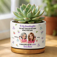 Mom - Daughters (Adult),Gift For Daughter,Love - To My Daughter Granddaughter - Personalized Ceramic Plant Pot